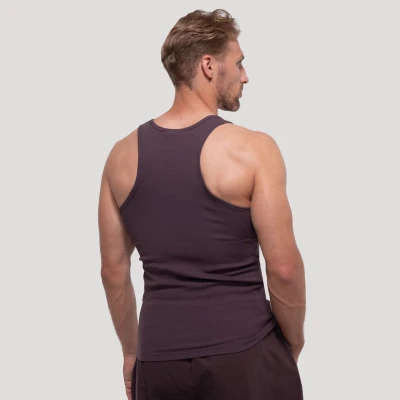 GymBeam Persistence Ribbed Brown pánské žebrované tílko