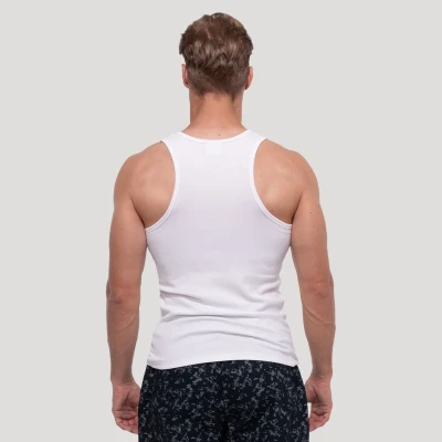 GymBeam Persistence Ribbed White pánské tílko