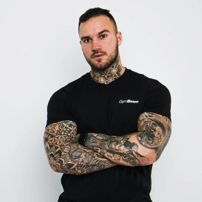 GymBeam Tričko Basic Black IBA XXL (VÝPREDAJ)