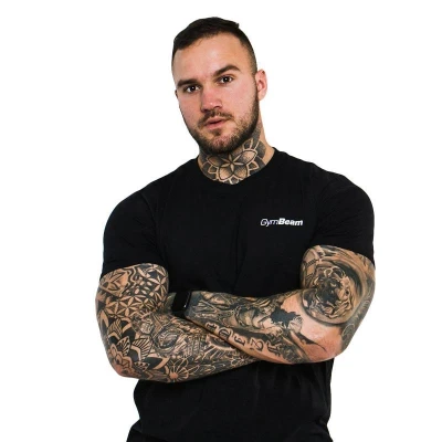 GymBeam Tričko Basic Black IBA XXL (VÝPREDAJ)