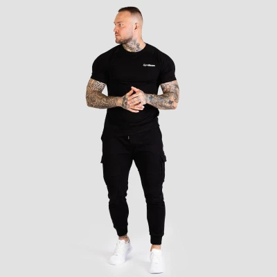 GymBeam Tričko Fitted TRN Black
