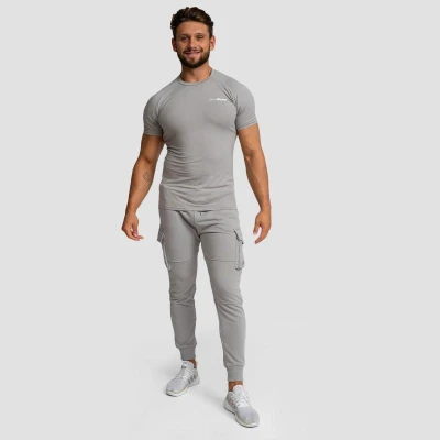 GymBeam Tričko Fitted TRN Grey