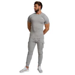GymBeam Tričko Fitted TRN Grey