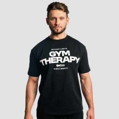 GymBeam Tričko Gym Therapy Black GymBeam Tričko Gym Therapy Black