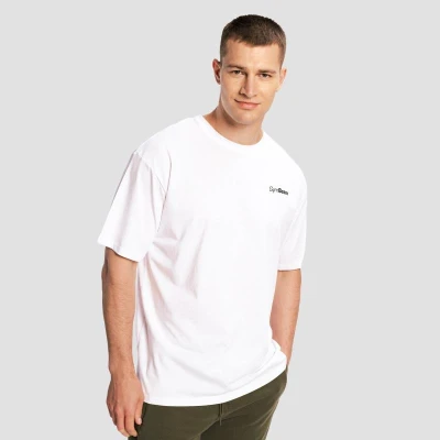 GymBeam Limitless White pánské oversized tričko