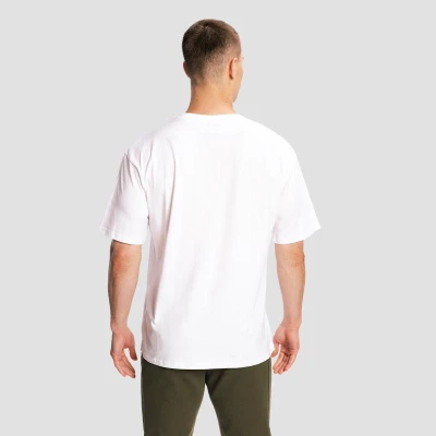 GymBeam Limitless White pánské oversized tričko