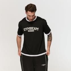 GymBeam Tričko Oversized Varsity Black