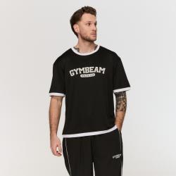 GymBeam Tričko Oversized Varsity Black