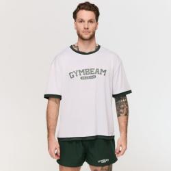 GymBeam Tričko Oversized Varsity White