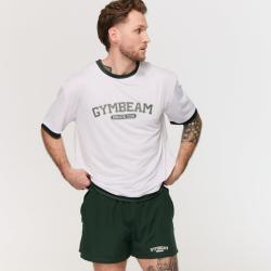 GymBeam Tričko Oversized Varsity White
