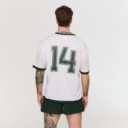 GymBeam Tričko Oversized Varsity White