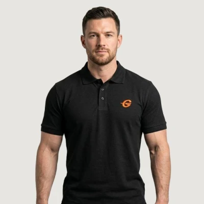 GymBeam Tričko Polo Black
