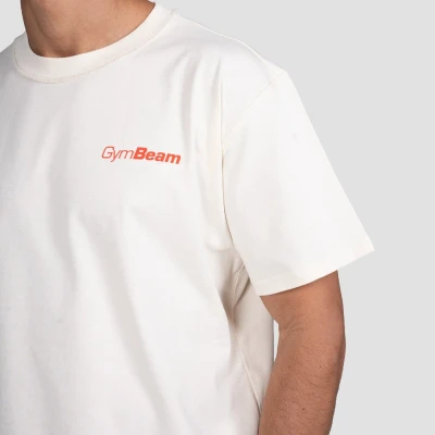 GymBeam Prague Cream unisex tričko s krátkým rukávem