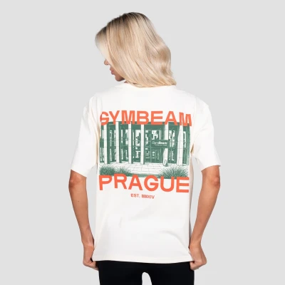 GymBeam Prague Cream unisex tričko s krátkým rukávem