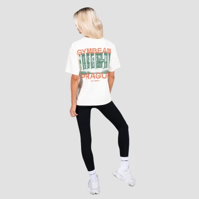 GymBeam Prague Cream unisex tričko s krátkým rukávem