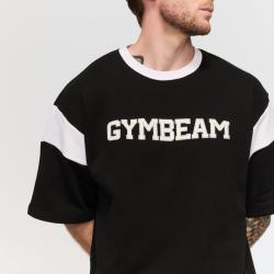 GymBeam Tričko Premium Heavyweight Varsity Black