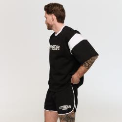 GymBeam Tričko Premium Heavyweight Varsity Black