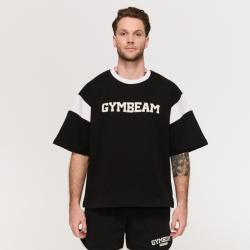 GymBeam Tričko Premium Heavyweight Varsity Black