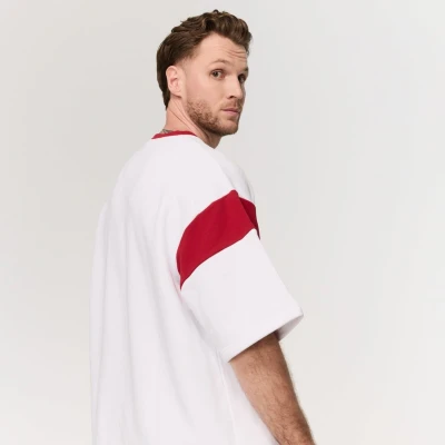 GymBeam Premium Heavyweight Varsity White pánské tričko