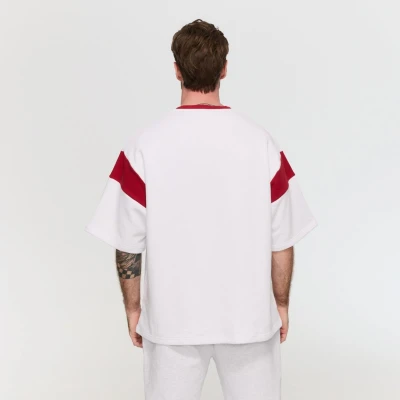 GymBeam Premium Heavyweight Varsity White pánské tričko