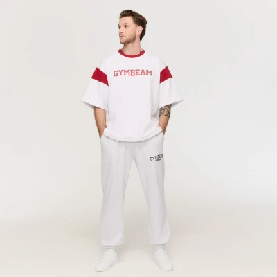 GymBeam Premium Heavyweight Varsity White pánské tričko