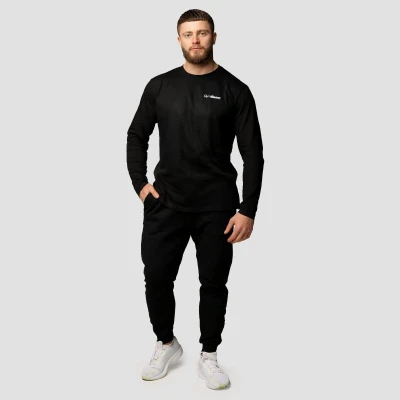 GymBeam Basic Black pánské tričko s dlouhým rukávem