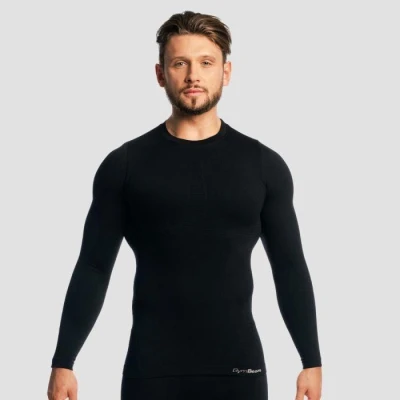 GymBeam Tričko s dlouhým rukávem Fuse Black GymBeam Tričko s dlouhým rukávem Fuse Black