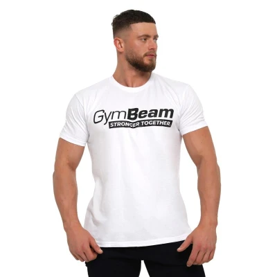 GymBeam Stronger Together White pánské tričko