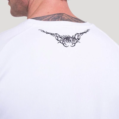 GymBeam Tričko Tribal Ribbed White