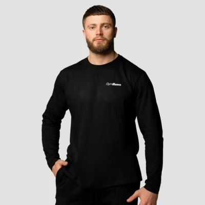 GymBeam Basic Black pánské tričko s dlouhým rukávem