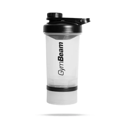 GymBeam vícedílný šejkr 2v1 Clear 500 ml