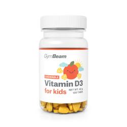 GymBeam Vitamín D3, tablety na cucání pro děti 120 tab.