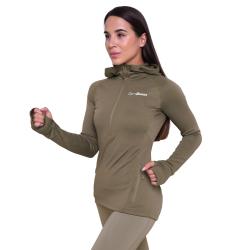 GymBeam Women‘s Pulse 1/2 Zip Running Sweatshirt Vetiver