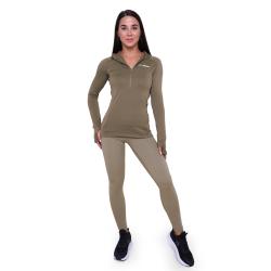 GymBeam Women‘s Pulse 1/2 Zip Running Sweatshirt Vetiver