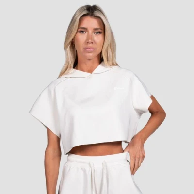 GymBeam Women‘s Relay Cropped Hoodie Pearl