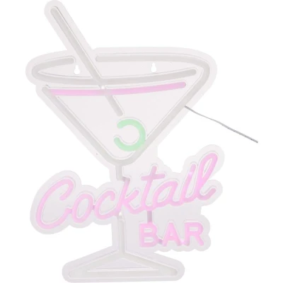 H & S Collection Dekorace svítící nástěnná 30 × 38 cm Cocktail Bar