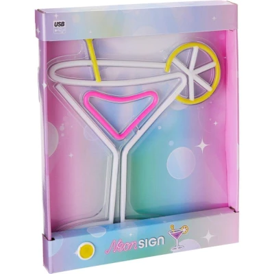 H & S Collection Dekorace svítící nástěnná 30 × 38 cm Cocktail Bar