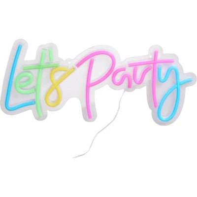 H S Collection H S Collection Dekorace svítící nástěnná nápis Lets party H S Collection H S Collection Dekorace svítící nástěnná nápis Lets party