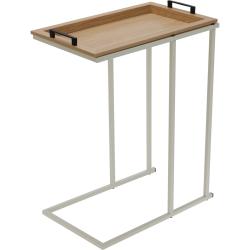 H S Collection Podnos servírovací - stolek s béžovým rámem