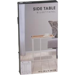 H S Collection Podnos servírovací - stolek s béžovým rámem