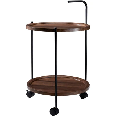 H S Collection Stolek odkládací a servírovací na kolečkách 67 cm hnědá