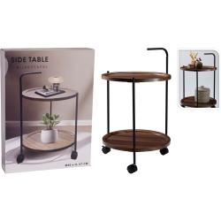 H S Collection Stolek odkládací a servírovací na kolečkách 67 cm hnědá