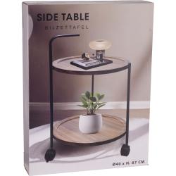 H S Collection Stolek odkládací a servírovací na kolečkách 67 cm hnědá