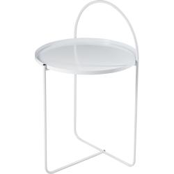 H S Collection Stolek odkládací kov 65 cm bílá