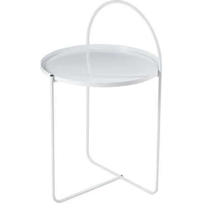 H S Collection Stolek odkládací kov 65 cm bílá