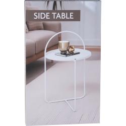 H S Collection Stolek odkládací kov 65 cm bílá