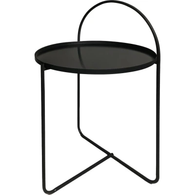 H S Collection Stolek odkládací kov 65 cm černá