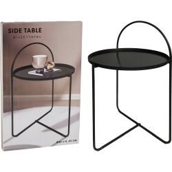 H S Collection Stolek odkládací kov 65 cm černá