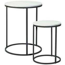 H S Collection Stolek odkládací kov/MDF bílá/černá