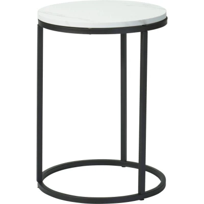 H S Collection Stolek odkládací kov/MDF bílá/černá
